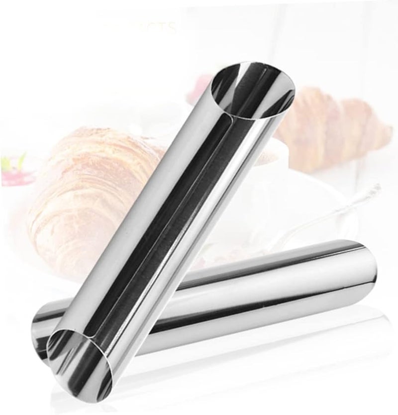 قالب أنبوب كرواسون من الفولاذ المقاوم للصدأ 12 قطعة أدوات خبز أسطوانية - Image 1